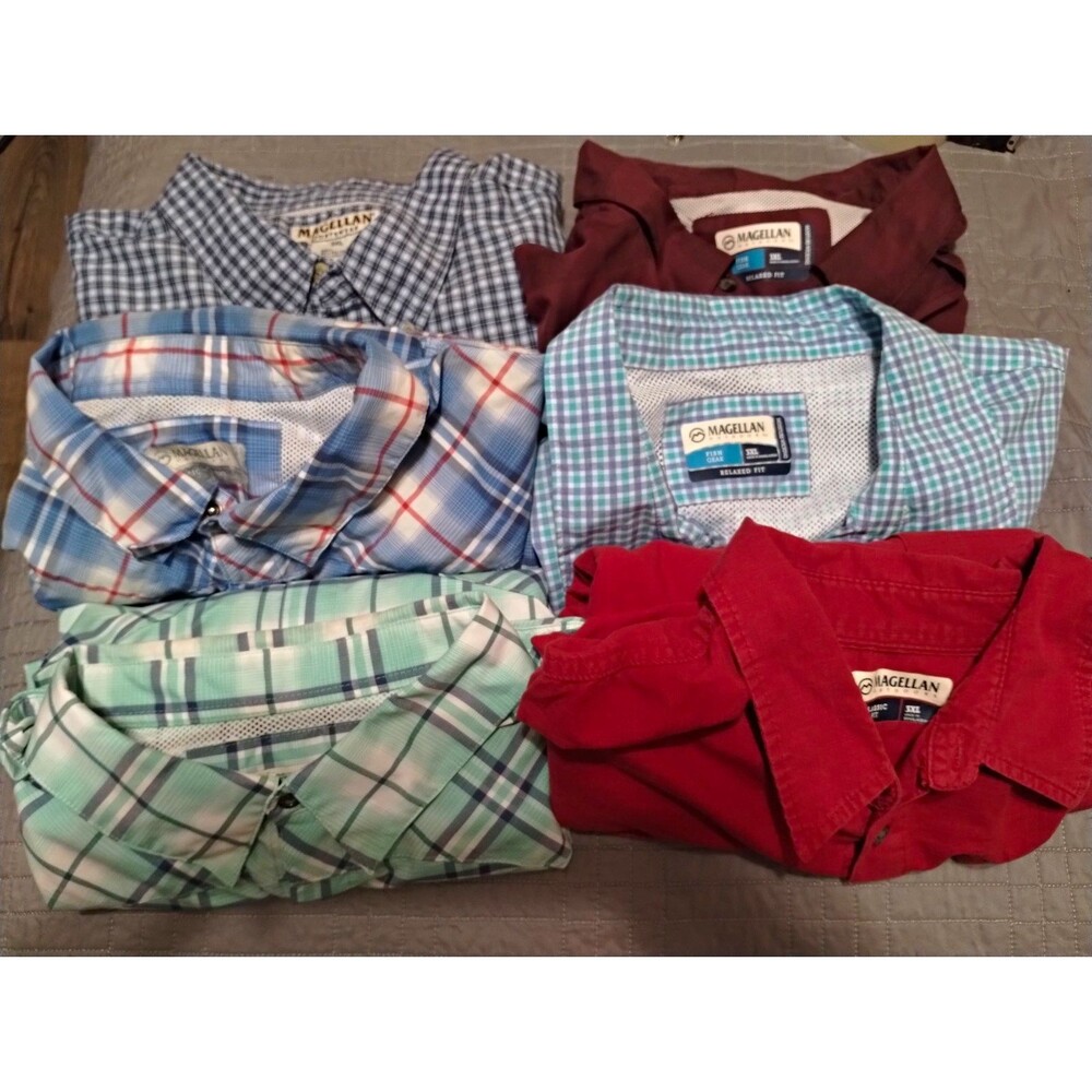 Lot-6 Magellan Outdoors Men's 3XL Short Sleeve Button Down Fishing Big&Tall